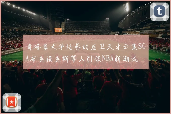肯塔基大学培养的后卫天才云集SGA布克福克斯等人引领NBA新潮流